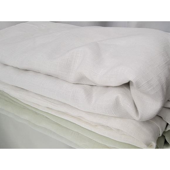 Pottery Barn Emery white linen blackout curtain panel 100"x 84" - Picture 1 of 9